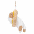 Japan Mofusand Plush Mascot with Carabiner Bag Charm - Mofusand Coffee And Donuts Cat Orange Cream - 5