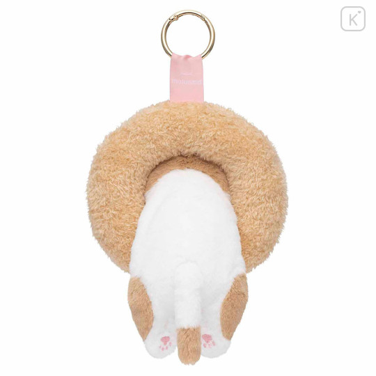 Japan Mofusand Plush Mascot with Carabiner Bag Charm - Mofusand Coffee And Donuts Cat Orange Cream - 6