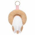 Japan Mofusand Plush Mascot with Carabiner Bag Charm - Mofusand Coffee And Donuts Cat Orange Cream - 6