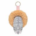 Japan Mofusand Plush Mascot with Carabiner Bag Charm - Mofusand Coffee And Donuts Cat Strawberry Cream - 7