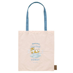 Japan Mofusand Tote Bag - Mofusand Coffee And Donuts Cat Pink Blue