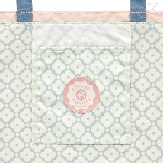 Japan Mofusand Tote Bag - Mofusand Coffee And Donuts Cat Pink Blue - 4