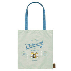 Japan Mofusand Tote Bag - Mofusand Coffee And Donuts Cat Green Blue