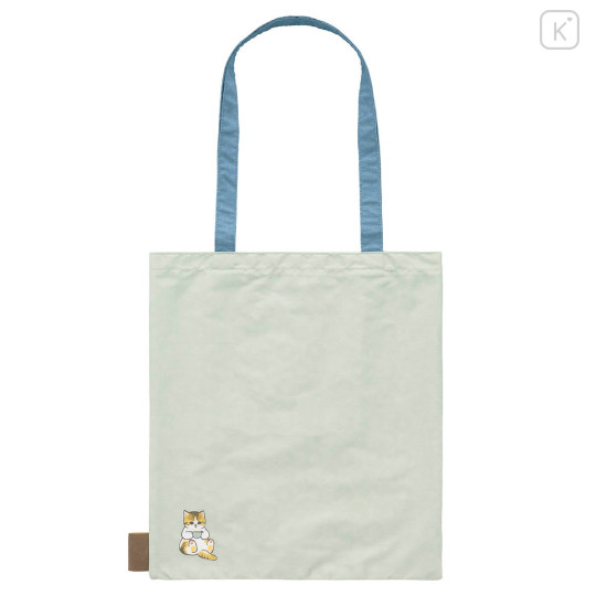 Japan Mofusand Tote Bag - Mofusand Coffee And Donuts Cat Green Blue - 3