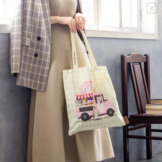 Japan Mofusand Tote Bag - Mofusand Coffee And Donuts Cat Beige Yellow - 2