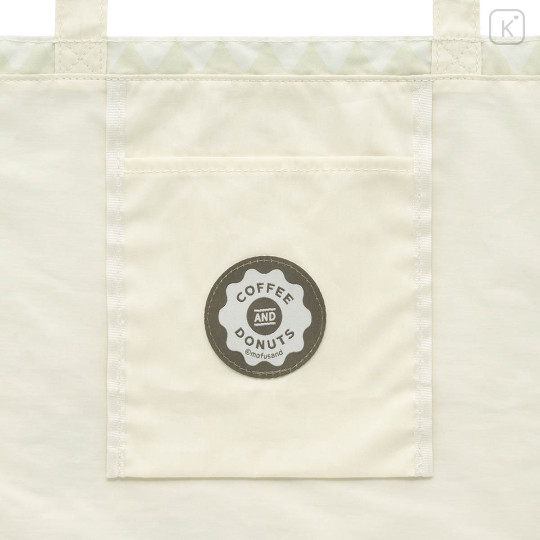 Japan Mofusand Tote Bag - Mofusand Coffee And Donuts Cat Beige Yellow - 4
