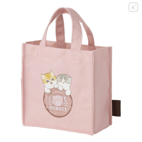 Japan Mofusand Lunch Tote Bag - Mofusand Coffee And Donuts Cat Pink - 4