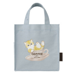 Japan Mofusand Lunch Tote Bag - Mofusand Coffee And Donuts Cat Blue