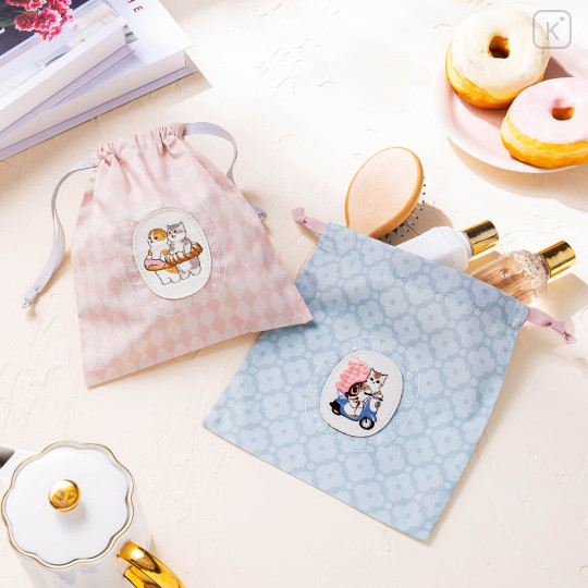 Japan Mofusand Drawstring Bag - Mofusand Coffee And Donuts Cat Pink - 2