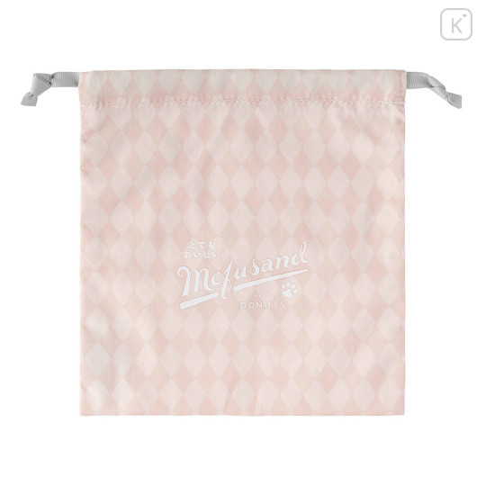 Japan Mofusand Drawstring Bag - Mofusand Coffee And Donuts Cat Pink - 3