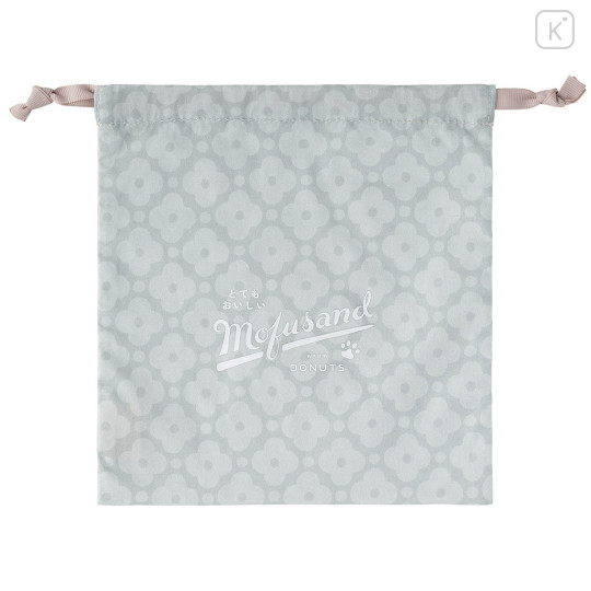 Japan Mofusand Drawstring Bag - Mofusand Coffee And Donuts Cat Blue - 3