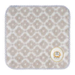 Japan Mofusand Mini Towel Jacquard Handkerchief - Mofusand Coffee And Donuts Cat Beige Grey