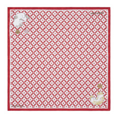 Japan Mofusand Square Scarf - Mofusand Coffee And Donuts Cat Red White