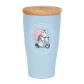 Japan Mofusand Insulated Stainless Steel Tumbler with Lid - Mofusand Coffee And Donuts Cat Delivery Blue - 1