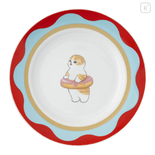 Japan Mofusand Porcelain Plate - Mofusand Coffee And Donuts Cat Strawberry Chocolate - 1
