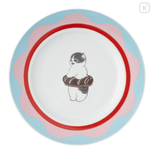 Japan Mofusand Porcelain Plate - Mofusand Coffee And Donuts Cat Milk Chocolate - 1
