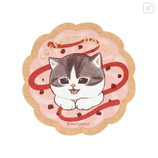 Japan Mofusand Smartphone Sticker - Mofusand Coffee And Donuts Cat Strawberry Cruller - 1