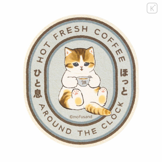 Japan Mofusand Smartphone Sticker - Mofusand Coffee And Donuts Cat Take A Break - 1