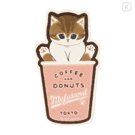 Japan Mofusand Smartphone Sticker - Mofusand Coffee And Donuts Cat Takeout Cup Pink - 1