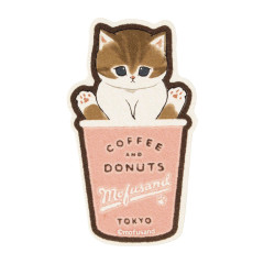 Japan Mofusand Smartphone Sticker - Mofusand Coffee And Donuts Cat Takeout Cup Pink