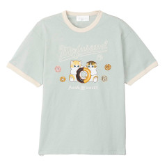 Japan Mofusand T-shirt (M) - Mofusand Coffee And Donuts Cat Mint