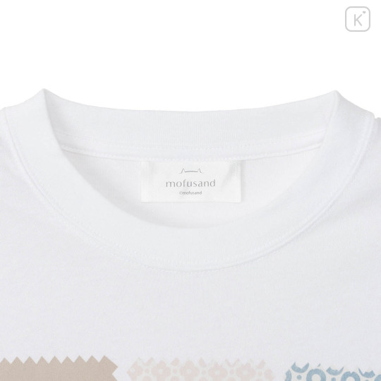 Japan Mofusand T-shirt (M) - Mofusand Coffee And Donuts Cat Illustrated Book White - 5