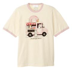Japan Mofusand T-shirt (L) - Mofusand Coffee And Donuts Cat Truck Beige Pink