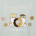 Japan Mofusand T-shirt (L) - Mofusand Coffee And Donuts Cat Mint - 3