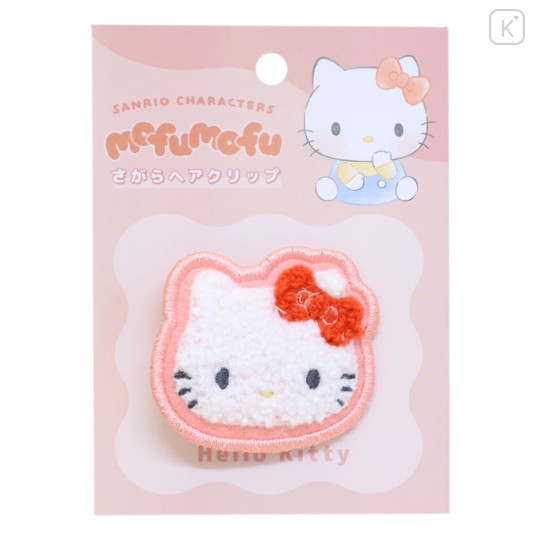 Japan Sanrio Sagara Embroidery Bangs Clip - Hello Kitty : Mofumofu - 1