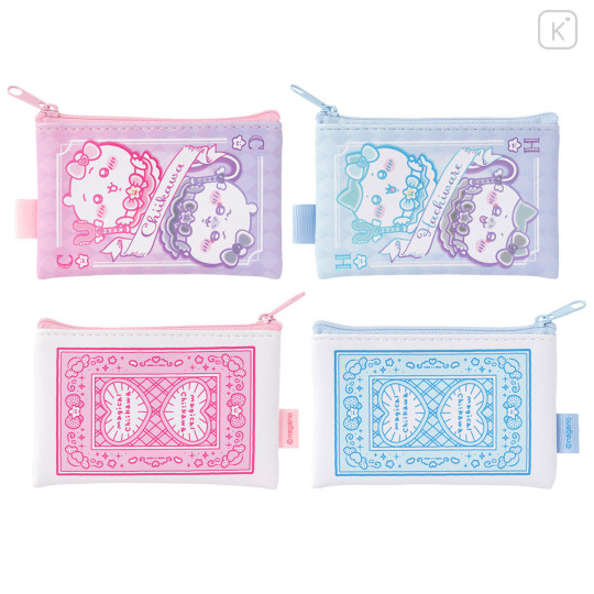 Japan Chiikawa Flat Mini Pouch - Chiikawa & Hachiware : Magical Chiikawa Trump Card - 1