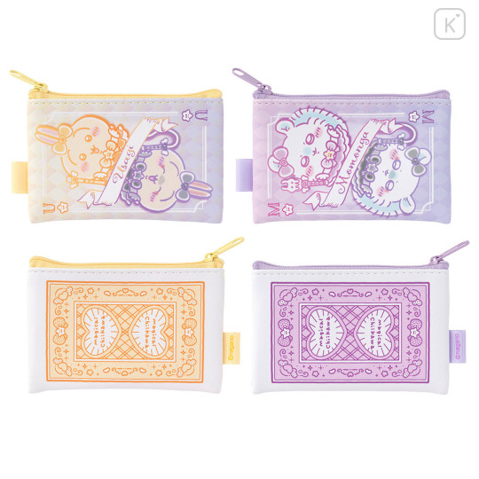 Japan Chiikawa Flat Mini Pouch - Momonga & Usagi : Magical Chiikawa Trump Card - 4