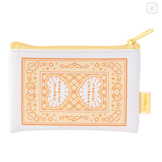 Japan Chiikawa Flat Mini Pouch - Momonga & Usagi : Magical Chiikawa Trump Card - 6