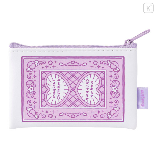 Japan Chiikawa Flat Mini Pouch - Momonga & Usagi : Magical Chiikawa Trump Card - 8