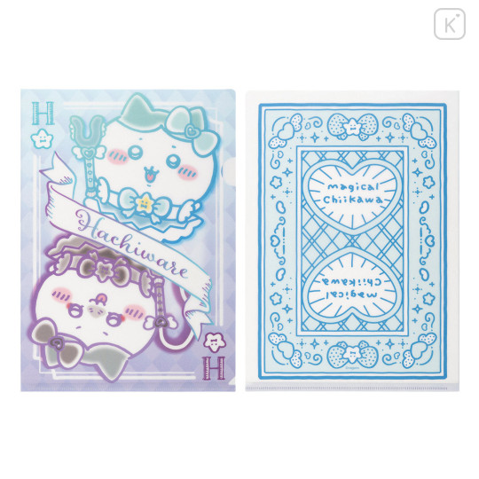 Japan Chiikawa A4 Clear File Folder - Hachiware : Magical Chiikawa Trump Card - 1