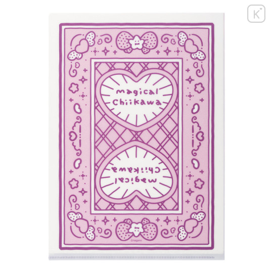 Japan Chiikawa A4 Clear File Folder - Momonga : Magical Chiikawa Trump Card - 5