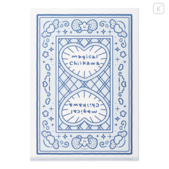 Japan Chiikawa A4 Clear File Folder - Furuhonya Kani-chan : Magical Chiikawa Trump Card - 5