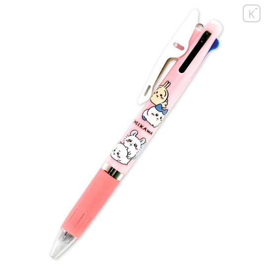 Japan Chiikawa Jetstream 3 Color Multi Ballpoint Pen - Chiikawa & Hachiware & Usagi : Lying Down Pink - 1