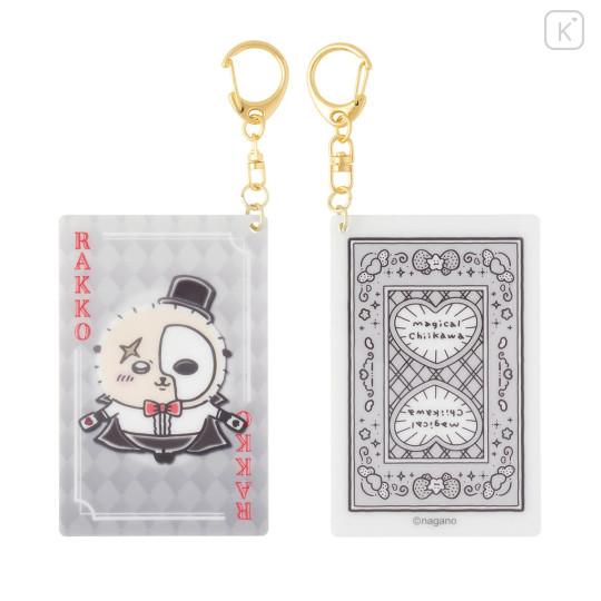 Japan Chiikawa Acrylic Keychain - Rakko : Magical Chiikawa Playing Card Style - 3