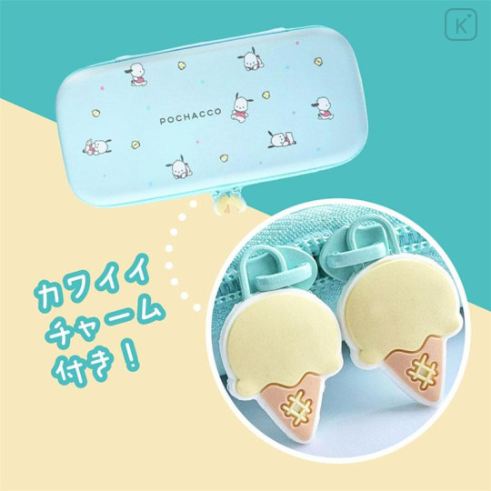 Japan Sanrio Gadget Pouch - Pochacco : Turquoise - 6