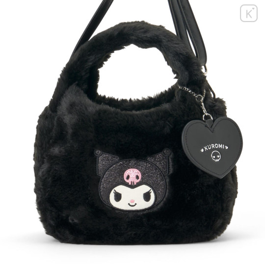 Japan Sanrio Original 2 Way Boa Shoulder Hand Bag - Kuromi - 2