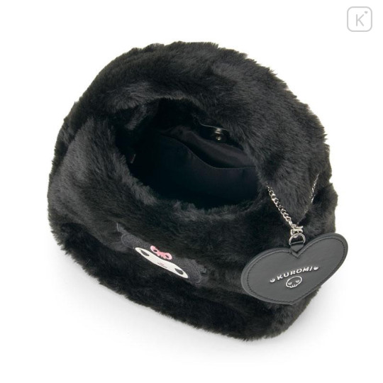 Japan Sanrio Original 2 Way Boa Shoulder Hand Bag - Kuromi - 4