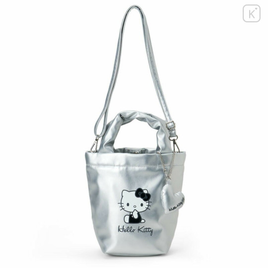 Japan Sanrio Original 2 Way Shoulder Hand Bag - Hello Kitty : Silver - 1