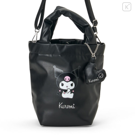 Japan Sanrio Original 2 Way Shoulder Hand Bag - Kuromi : Black - 2