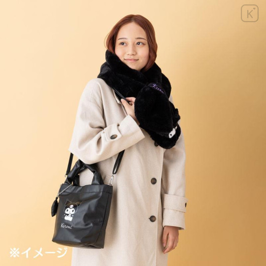 Japan Sanrio Original 2 Way Shoulder Hand Bag - Kuromi : Black - 5