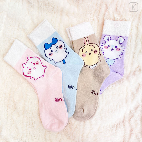 Japan Chiikawa Crew Socks - Chiikawa : Doll Pink - 3