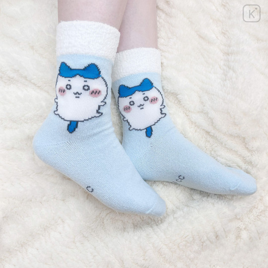 Japan Chiikawa Crew Socks - Hachiware : Doll Blue - 2