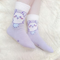 Japan Chiikawa Crew Socks - Momonga : Doll Purple - 2