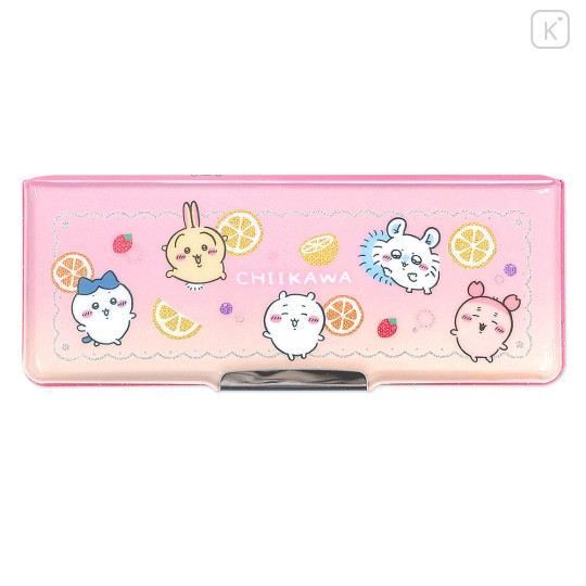 Japan Chiikawa Double-sided Pencil Case - Chiikawa & Hachiware & Usagi : Fruit Party Pink - 1