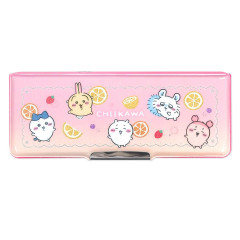 Japan Chiikawa Double-sided Pencil Case - Chiikawa & Hachiware & Usagi : Fruit Party Pink