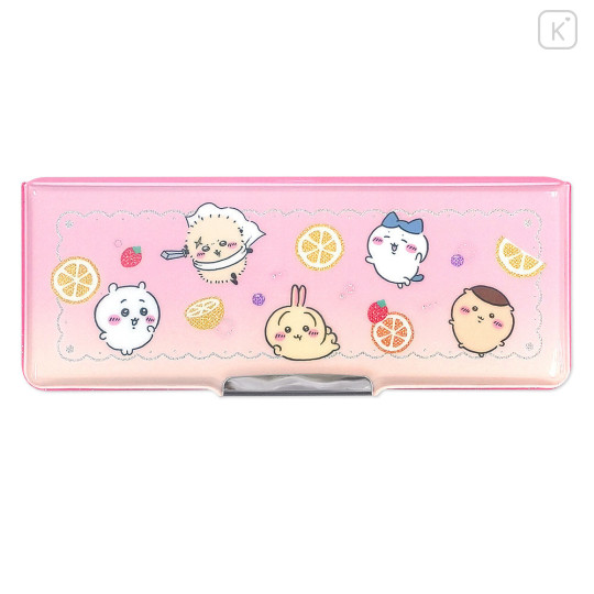 Japan Chiikawa Double-sided Pencil Case - Chiikawa & Hachiware & Usagi : Fruit Party Pink - 4